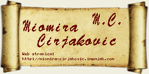 Miomira Ćirjaković vizit kartica